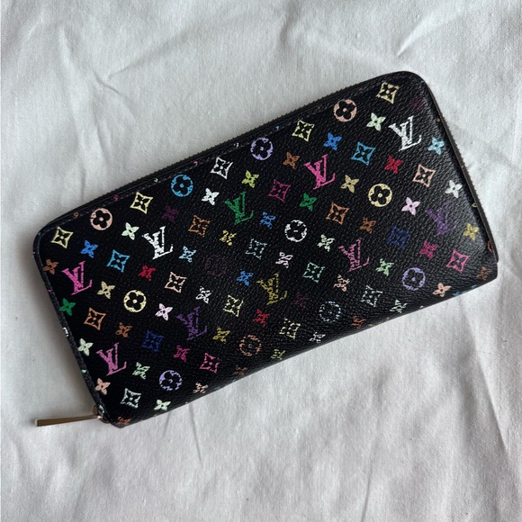 Louis Vuitton Black Multicolor Monogram Zip Wallet - Picture 2 of 13